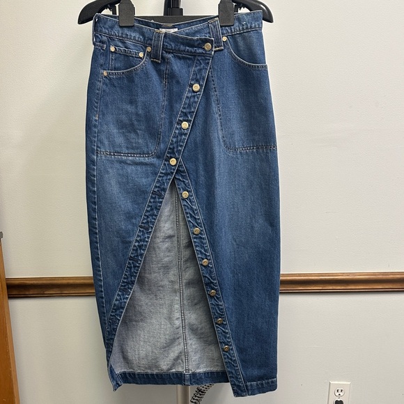 cult gaia Dresses & Skirts - Cult Gaia Asymmetrical Denim Skirt